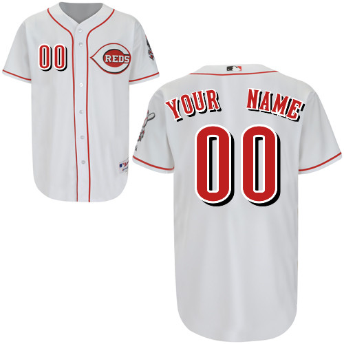 Customized Youth MLB jersey-Cincinnati Reds Authentic Home White Cool Base Baseball Jersey